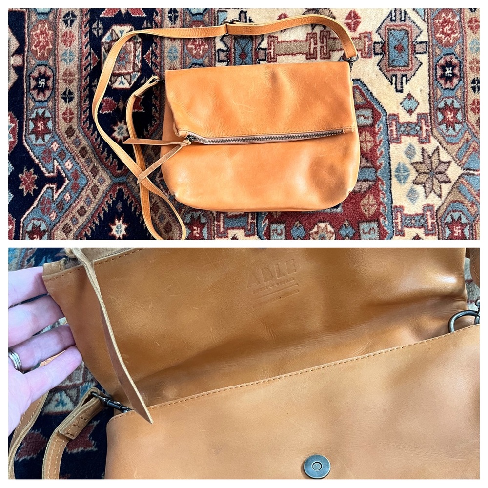 ABLE Tan Leather Crossbody Bag